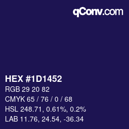 Color code: HEX #1D1452 | qconv.com