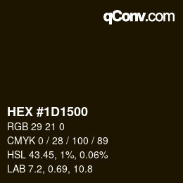 Farbcode: HEX #1D1500 | qconv.com