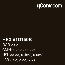 Color code: HEX #1D150B | qconv.com