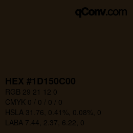 Color code: HEX #1D150C00 | qconv.com