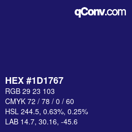 カラーコード: HEX #1D1767 | qconv.com