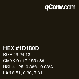 Color code: HEX #1D180D | qconv.com