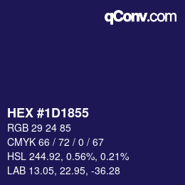 Color code: HEX #1D1855 | qconv.com