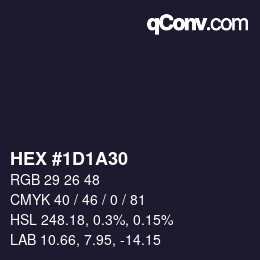 カラーコード: HEX #1D1A30 | qconv.com