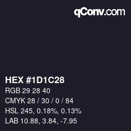 Color code: HEX #1D1C28 | qconv.com