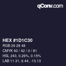 Color code: HEX #1D1C30 | qconv.com