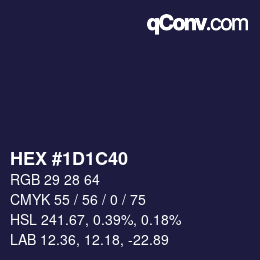Color code: HEX #1D1C40 | qconv.com