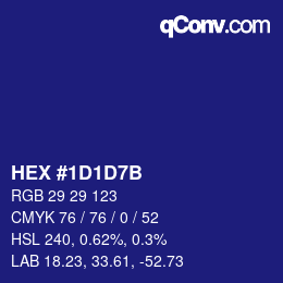 Color code: HEX #1D1D7B | qconv.com