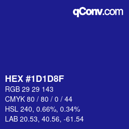 カラーコード: HEX #1D1D8F | qconv.com