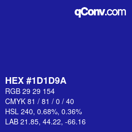 Color code: HEX #1D1D9A | qconv.com