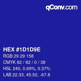 Color code: HEX #1D1D9E | qconv.com