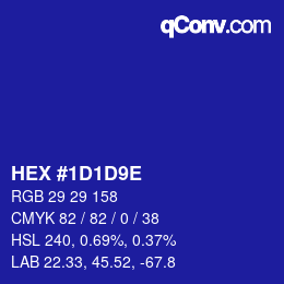 Color code: HEX #1D1D9E | qconv.com