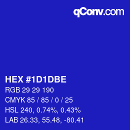 カラーコード: HEX #1D1DBE | qconv.com