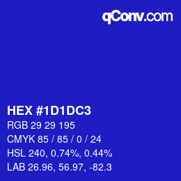 Color code: HEX #1D1DC3 | qconv.com
