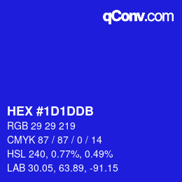 カラーコード: HEX #1D1DDB | qconv.com