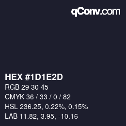 カラーコード: HEX #1D1E2D | qconv.com