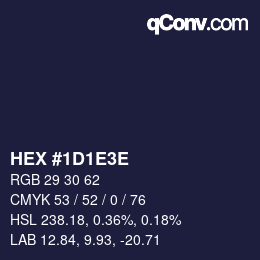 Color code: HEX #1D1E3E | qconv.com