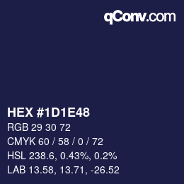 カラーコード: HEX #1D1E48 | qconv.com