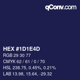 Color code: HEX #1D1E4D | qconv.com
