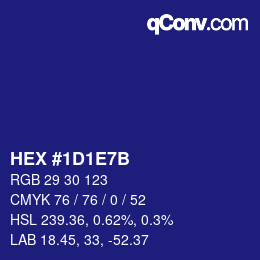 カラーコード: HEX #1D1E7B | qconv.com
