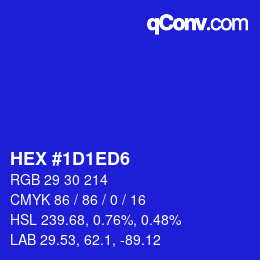 カラーコード: HEX #1D1ED6 | qconv.com