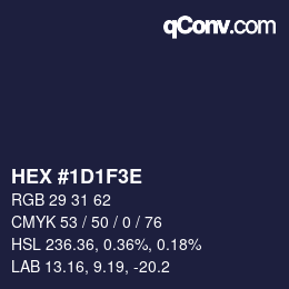 Color code: HEX #1D1F3E | qconv.com