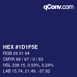 颜色代码: HEX #1D1F5E | qconv.com