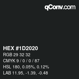 Color code: HEX #1D2020 | qconv.com