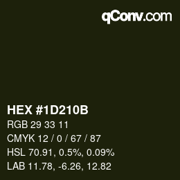 Color code: HEX #1D210B | qconv.com