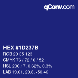 Color code: HEX #1D237B | qconv.com