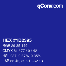 Farbcode: HEX #1D2395 | qconv.com