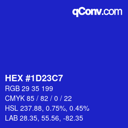 Color code: HEX #1D23C7 | qconv.com