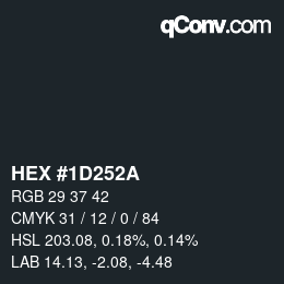 Color code: HEX #1D252A | qconv.com
