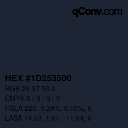 カラーコード: HEX #1D253500 | qconv.com