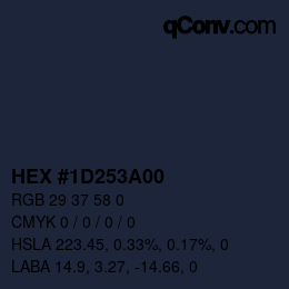 Color code: HEX #1D253A00 | qconv.com