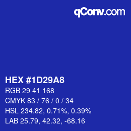カラーコード: HEX #1D29A8 | qconv.com