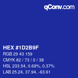 Color code: HEX #1D2B9F | qconv.com