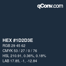 Código de color: HEX #1D2D3E | qconv.com