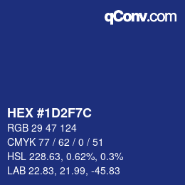 颜色代码: HEX #1D2F7C | qconv.com