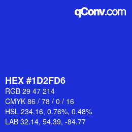 Color code: HEX #1D2FD6 | qconv.com