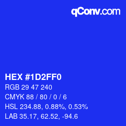 Color code: HEX #1D2FF0 | qconv.com