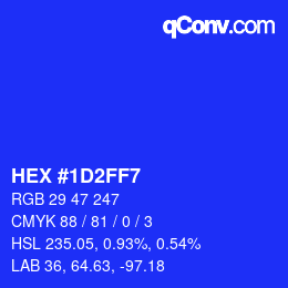Color code: HEX #1D2FF7 | qconv.com