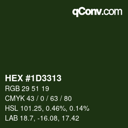 Color code: HEX #1D3313 | qconv.com