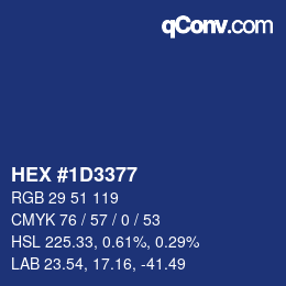 Color code: HEX #1D3377 | qconv.com