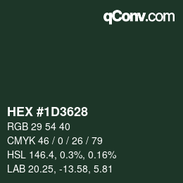 Color code: HEX #1D3628 | qconv.com