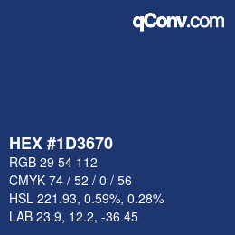 Color code: HEX #1D3670 | qconv.com