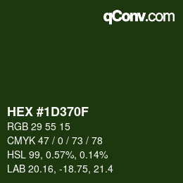 Color code: HEX #1D370F | qconv.com