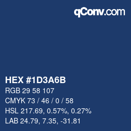 Color code: HEX #1D3A6B | qconv.com
