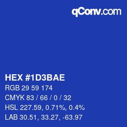 Color code: HEX #1D3BAE | qconv.com