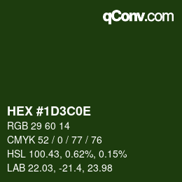 カラーコード: HEX #1D3C0E | qconv.com